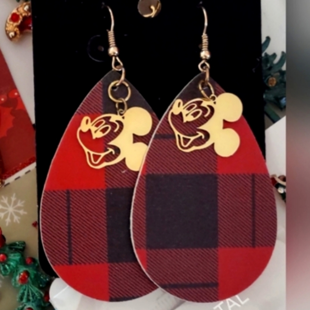 Stamped Disney Gold Mickey Mouse Earrings